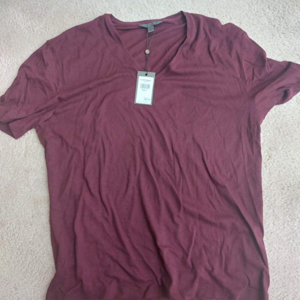 John Vavartos MAROON t shirt Men's L with TAG